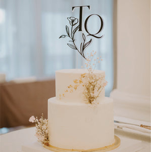 Wedding Floating Cake Topper (Initial Flora)